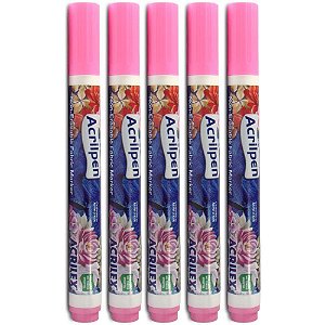 Caneta para tecido rosa acrilpen - acrilex (cx.c/12)