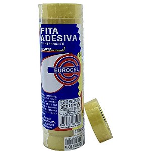 Fita adesiva pp 2000 12mmx10m transparente - eurocel (pct.c/10)