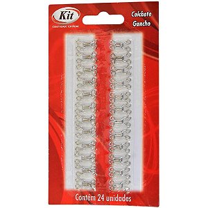Aviamento colchete gancho n.02 prata - kit (bl.c/24)