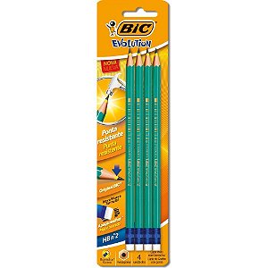 Lapis preto sextavado evolution 2hb c/borracha - bic (bl.c/04)