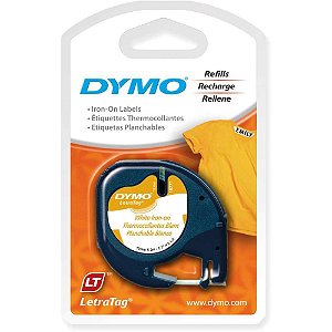 Fita para rotulador eletronico 12mmx2mts tecido preto/branco - imex (unidade)