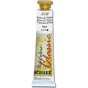 Tinta a oleo oil colors 20ml branco titanio - acrilex (cx.c/06)