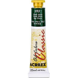 Tinta a oleo oil colors 20ml verde vessie - acrilex (cx.c/06)
