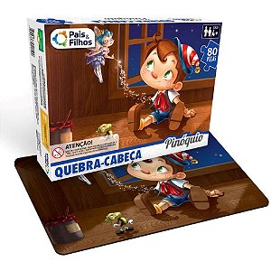 Quebra-cabeca cartonado pinoquio 80 pecas - pais e filhos (unidade)
