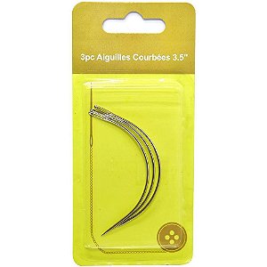 Agulha de mao curva c/3pc - kit (blister)