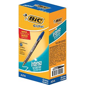 Caneta esferografica cristal bold azul - bic (cx.c/25)
