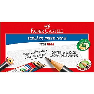Lapis preto redondo ecolapis 1205 max n.2 - faber-castell (cx/144)
