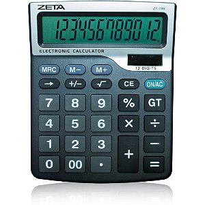 Calculadora de mesa 12 dig. zeta visor grd pr.sol - procalc (unidade)