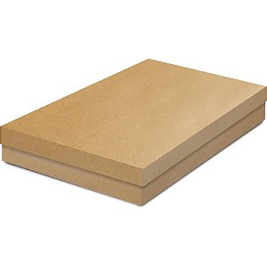 Caixa para presente com tampa retangular kraft g 37x25x5,5cm - cromus (pct.c/10)