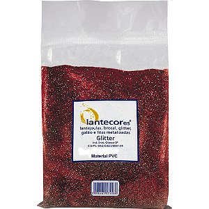 Glitter pvc vermelho 100g. - lantecor (unidade)
