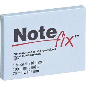 Bloco de recado autoadesivo notefix 100f.76mmx102mm azul - 3m (unidade)