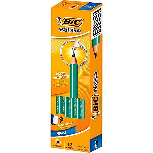 Lapis preto redondo evolution preto s/borracha - bic (cx.c/144)