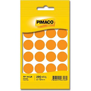 Etiqueta redonda tp-19 laranja redonda 19 mm - pimaco (ct.c/200)