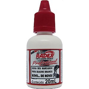 Tinta marcador quadro branco reabastecedor 20ml vermelho - radex (cx.c/12)