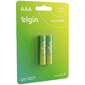 Pilha alcalina palito aaa - elgin (bl.c/02)