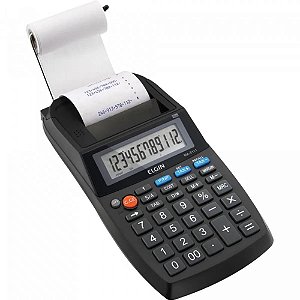 Calculadora de impressao 12 dig. visor lcd 4pilh.aa pta - elgin (unidade)