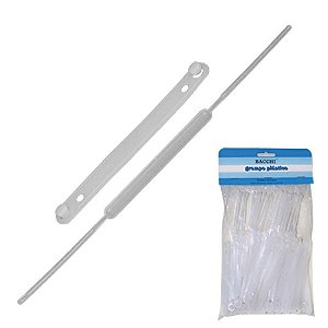 Grampo trilho plastico branco - bacchi (pct.c/50)