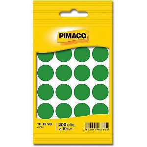 Etiqueta redonda tp-19 verde redonda 19 mm - pimaco (ct.c/200)