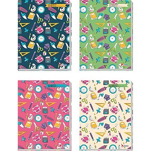 Caderno caligrafia capa dura decorado 48f univ broch.vertic - tamoio (pct.c/05)