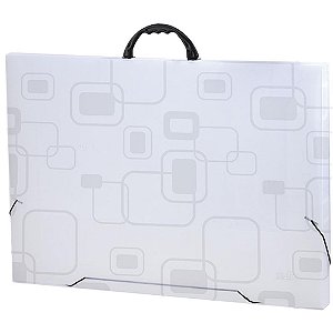 Maleta plastica com alca dellofine a3 cristal - dello (unidade)