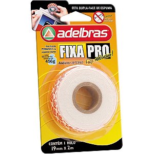 Fita dupla face fixa pro espuma 19mmx2m - adelbras (unidade)
