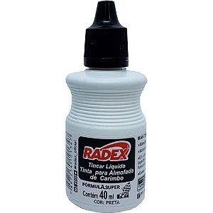 Tinta para carimbo 40ml preta - radex (cx.c/12)