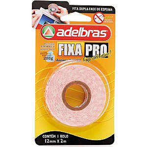 Fita dupla face fixa pro espuma 12mmx2m - adelbras (unidade)