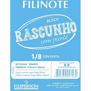 Bloco para rascunho c/picote c/pauta 112x156 50fl - filiperson (pct.c/10)