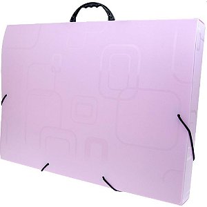 Maleta plastica com alca dellofine a3 rosa pastel - dello (unidade)
