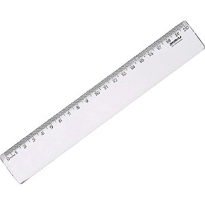 Regua de poliestireno new line cristal 20cm. - maxcril (pct.c/10)