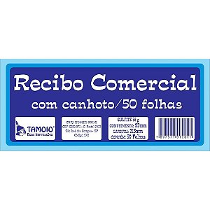 Impresso recibo comercial com canhoto 50f - tamoio (pct.c/20)