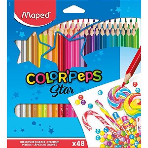 Lapis de cor triangular color peps 48 cores - maped (estojo)