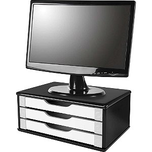 Suporte para monitor 3gavetas 39x26x16 mdf pt/bc - souza (unidade)