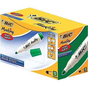 Pincel quadro branco marking recarregavel verde - bic (cx.c/12)