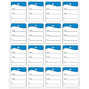Etiqueta para marcacao tag 30x38mm cartao azul - grespan (pct.c/1000)