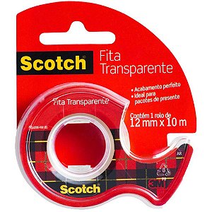 Fita adesiva scotch transp. 12mmx10m.c/apar - 3m (unidade)