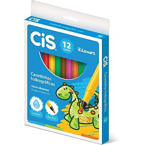 Caneta hidrografica cis luxor 12 cores - sertic (pct.c/12)