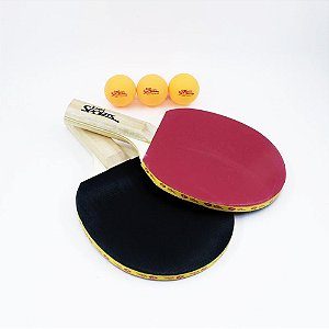 Raquete para ping pong kit c/ 2raquetes+3bolas - bel (kit)