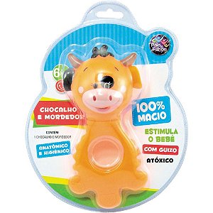 Mordedor e chocalho animais c/guizo sortidos - pais e filhos (unidade)