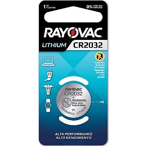 Pilha bateria botao cr2032 3v. lithium - rayovac (cx.c/06)