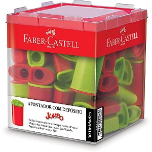 Apontador com deposito jumbo 2cores - faber-castell (dp.c/30)