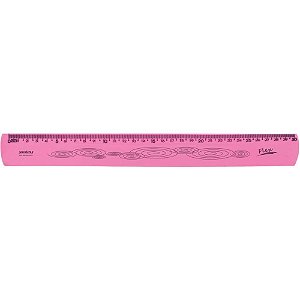 Regua mole neon flexivel 30cm. rosa - maxcril (pct.c/10)