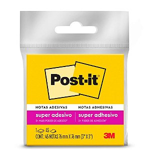 Bloco de recado post-it 76x76mm amarelo neon 45fls. - 3m (unidade)
