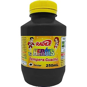 Tinta guache 250ml preto - radex (pct.c/03)