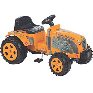 Veiculo a pedal trator fazendeiro amarelo - biemme (unidade)