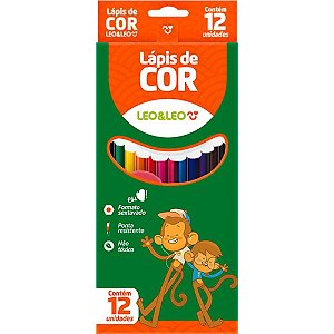Lapis de cor sextavado leo e leo 12 cores - leonora (pct.c/06)