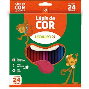 Lapis de cor sextavado leo e leo 24 cores - leonora (pct.c/06)