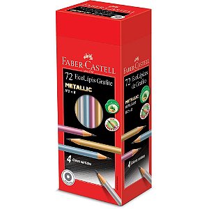 Lapis preto redondo ecolapis grafite metallic - faber-castell (cx.c/72)