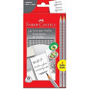 Lapis preto triangular ecolapis grip 2001 prata+2 gra - faber-castell (pct.c/84)