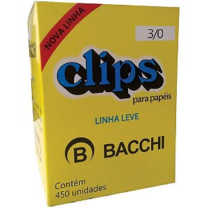 Clipe galvanizado aco 3/0 linha leve 450 un - bacchi (caixa)